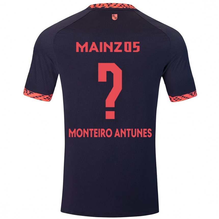 Enfant Football Maillot Rafael Monteiro Antunes #0 Bleu Corail Rouge Tenues Extérieur 2024/25