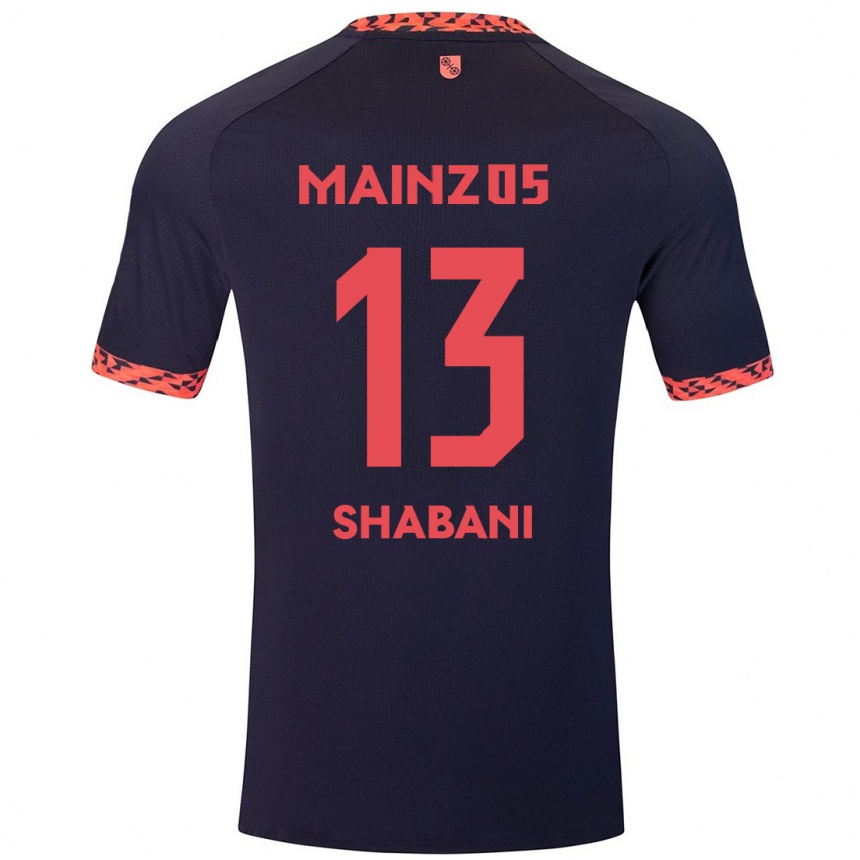 Enfant Football Maillot Eniss Shabani #13 Bleu Corail Rouge Tenues Extérieur 2024/25