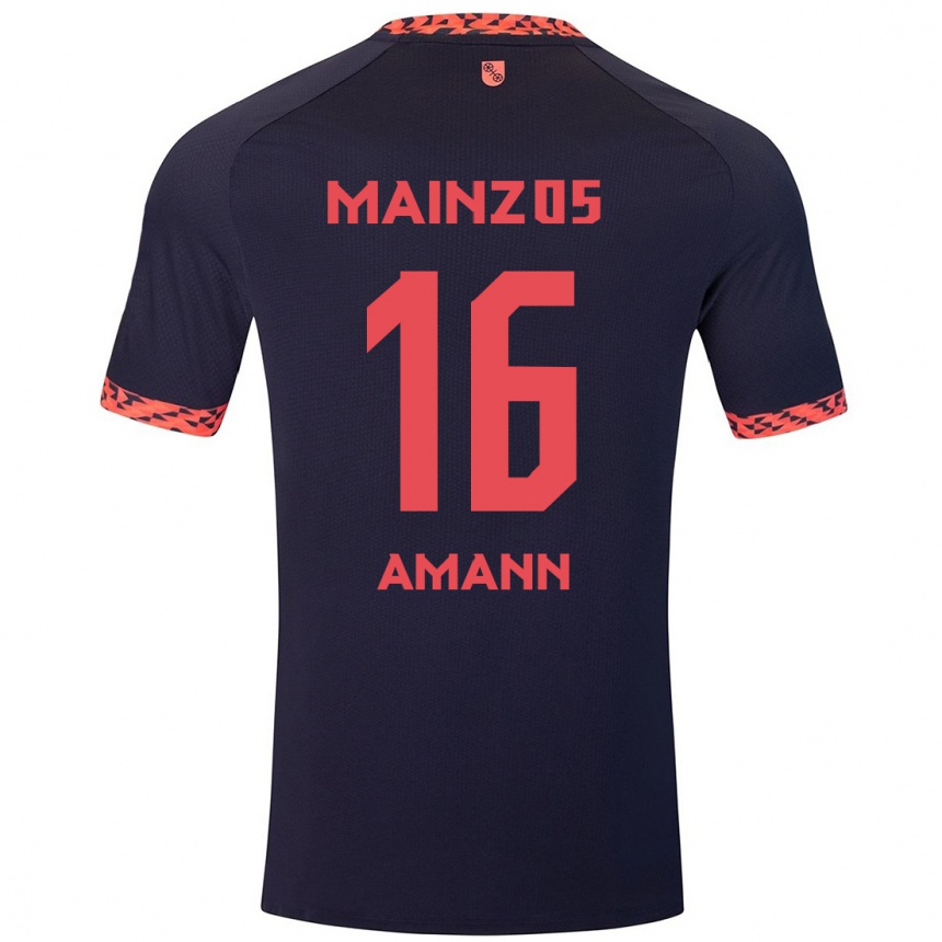 Enfant Football Maillot Jason Amann #16 Bleu Corail Rouge Tenues Extérieur 2024/25