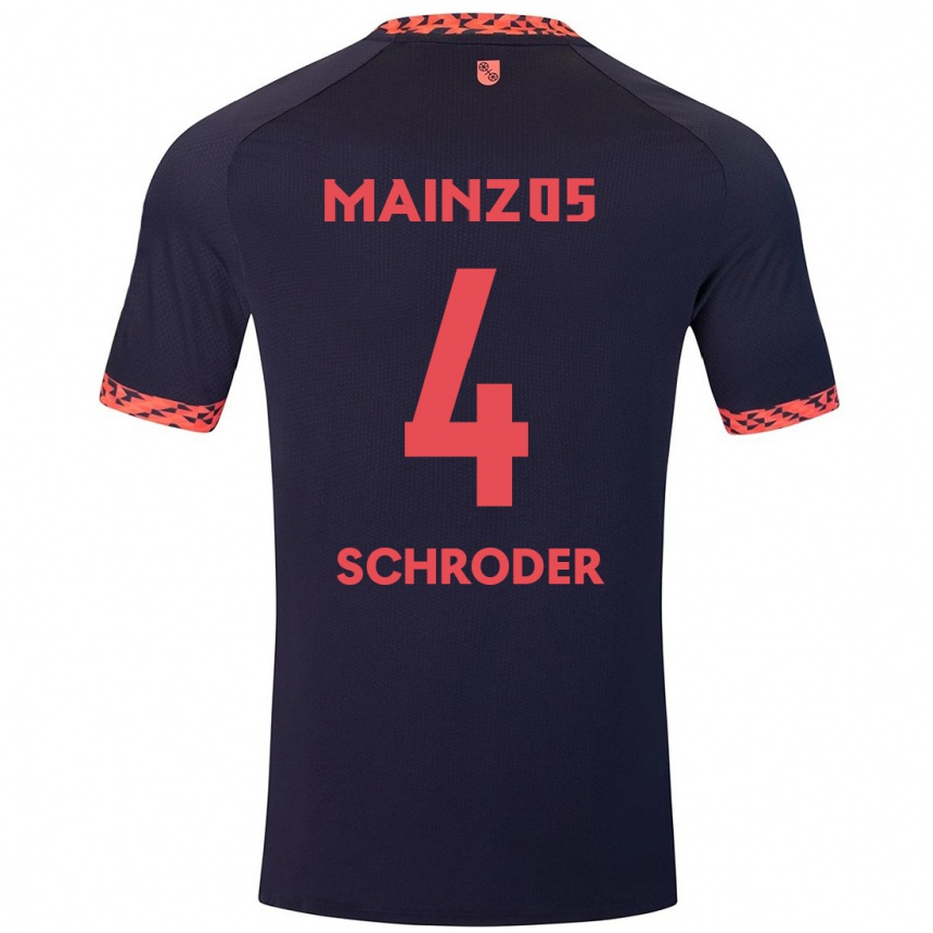 Enfant Football Maillot Lara Schröder #4 Bleu Corail Rouge Tenues Extérieur 2024/25