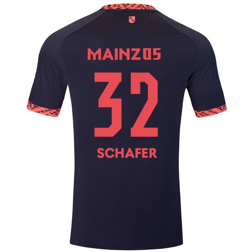 Enfant Football Maillot Ann-Christin Schäfer #32 Bleu Corail Rouge Tenues Extérieur 2024/25