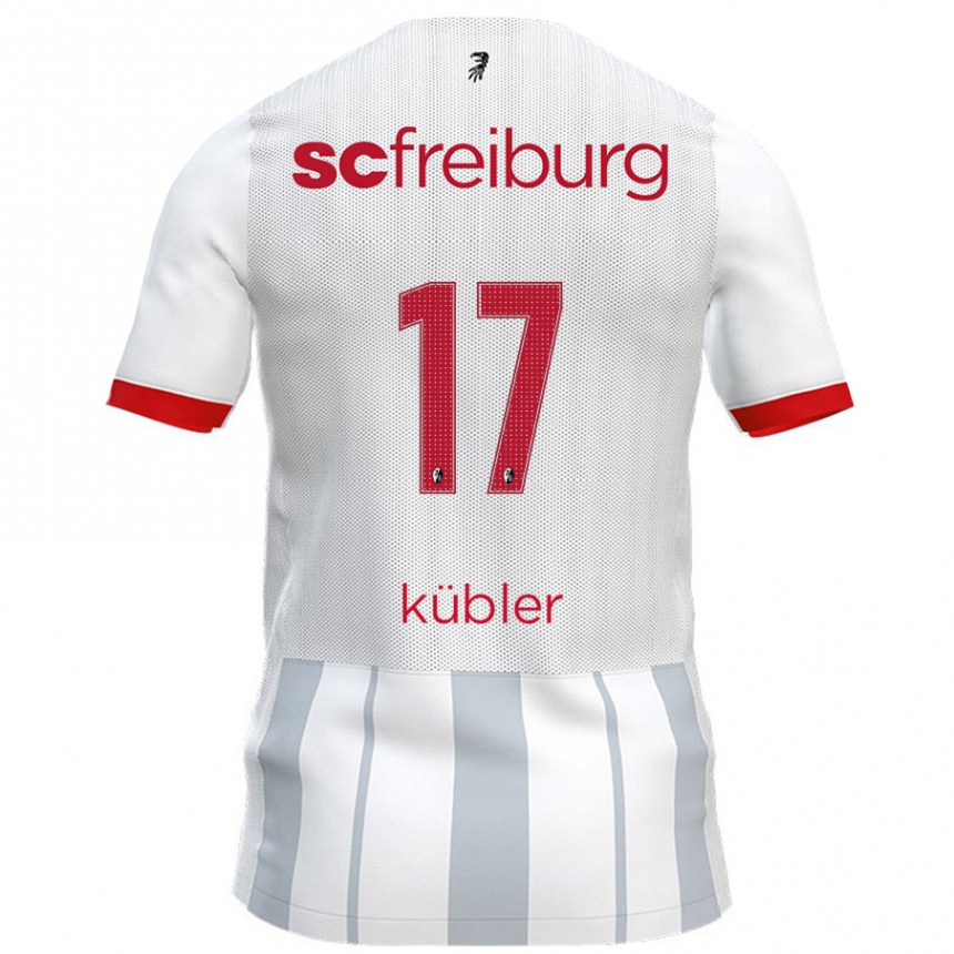 Enfant Football Maillot Lukas Kübler #17 Blanc Gris Tenues Extérieur 2024/25