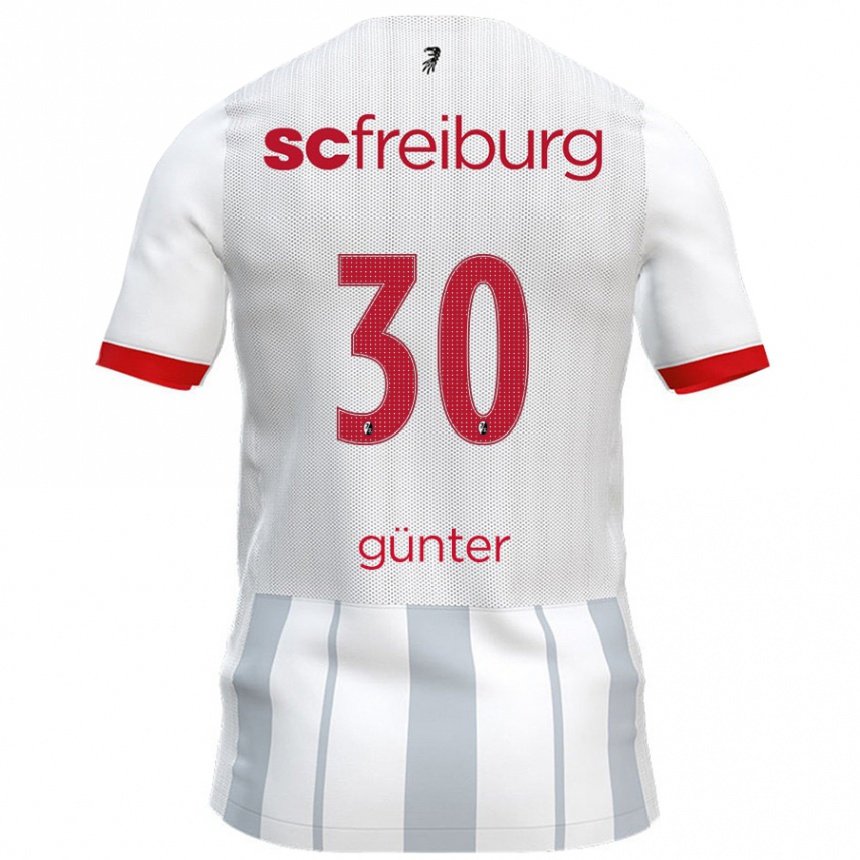 Enfant Football Maillot Christian Günter #30 Blanc Gris Tenues Extérieur 2024/25