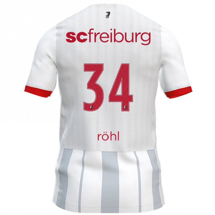 Enfant Football Maillot Merlin Röhl #34 Blanc Gris Tenues Extérieur 2024/25