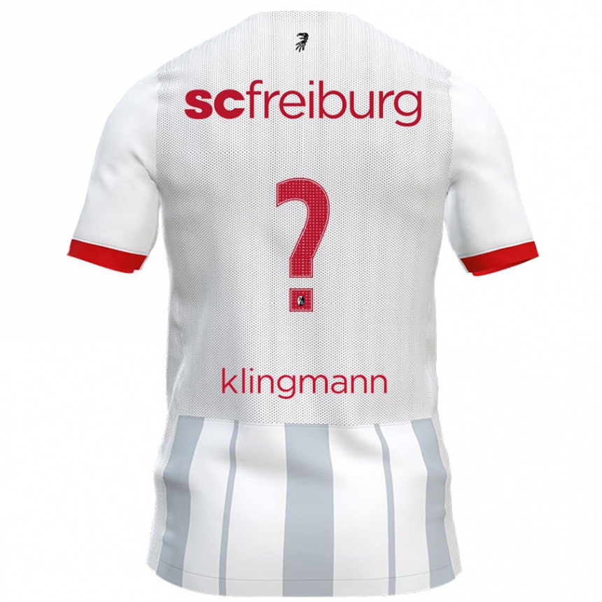 Enfant Football Maillot Sebastian Klingmann #0 Blanc Gris Tenues Extérieur 2024/25