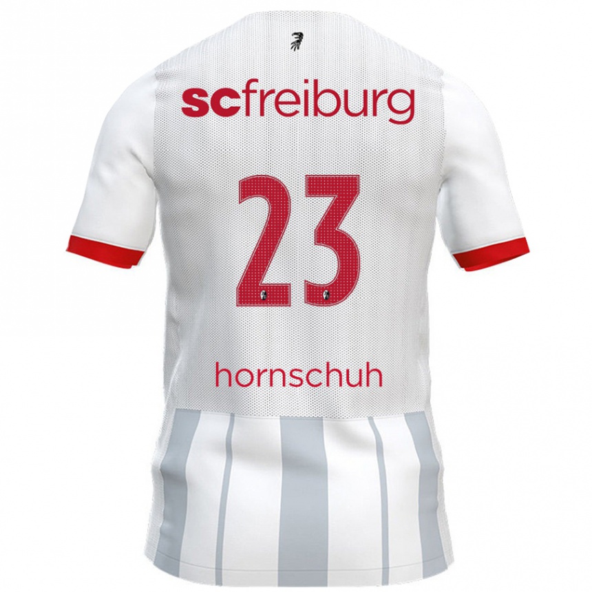 Enfant Football Maillot Marc Hornschuh #23 Blanc Gris Tenues Extérieur 2024/25