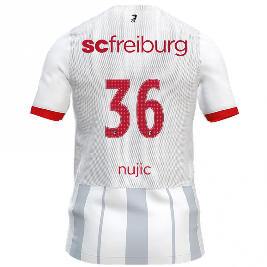 Enfant Football Maillot Luka Nujic #36 Blanc Gris Tenues Extérieur 2024/25