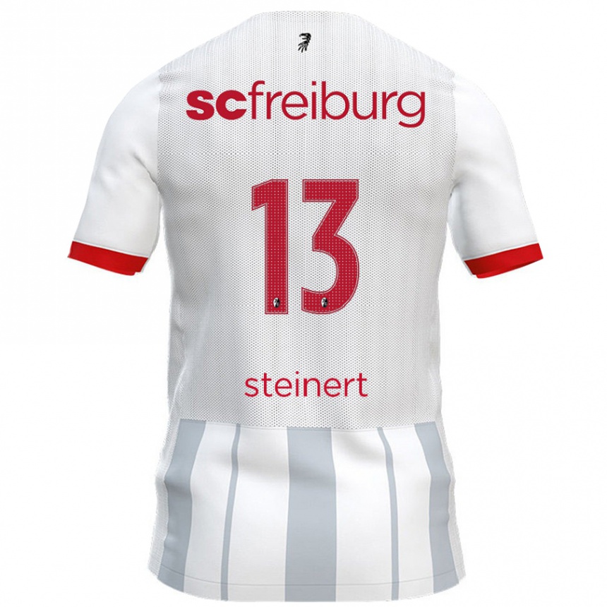 Enfant Football Maillot Judith Steinert #13 Blanc Gris Tenues Extérieur 2024/25