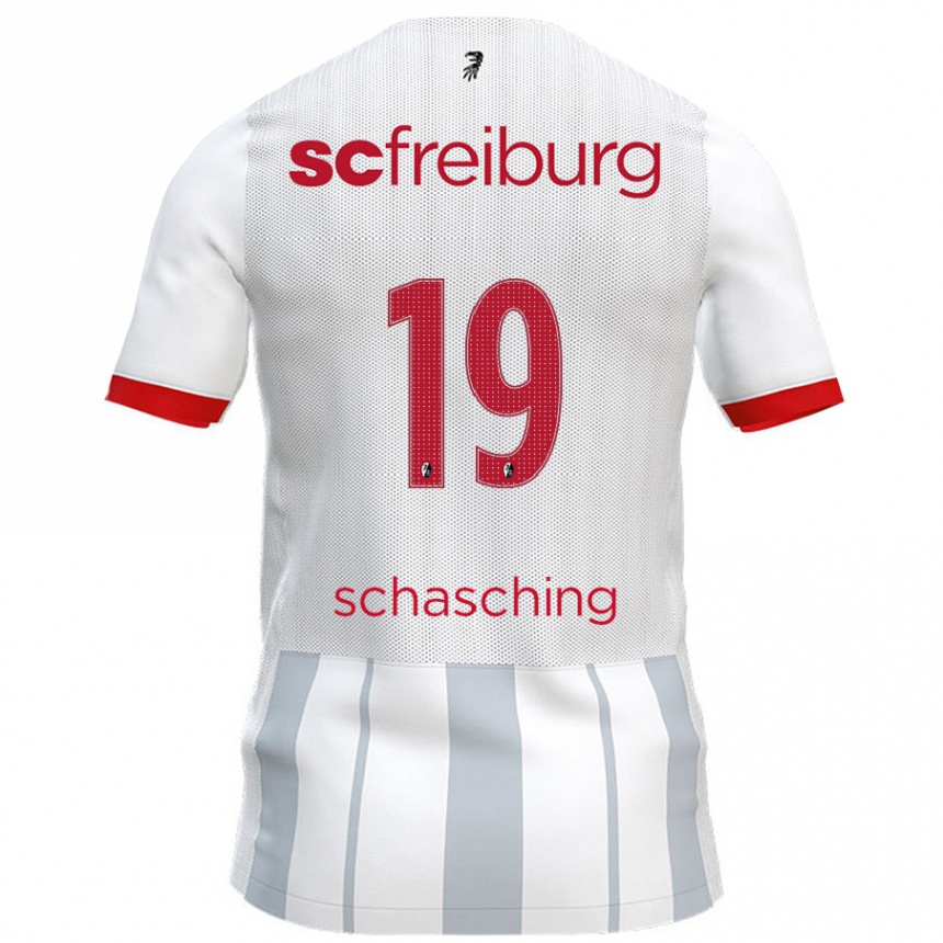 Enfant Football Maillot Annabel Schasching #19 Blanc Gris Tenues Extérieur 2024/25