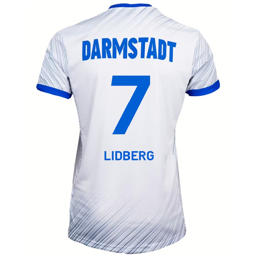 Enfant Football Maillot Isac Lidberg #7 Blanc Bleu Tenues Extérieur 2024/25