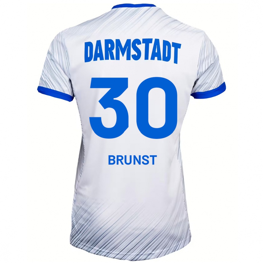 Enfant Football Maillot Alexander Brunst #30 Blanc Bleu Tenues Extérieur 2024/25