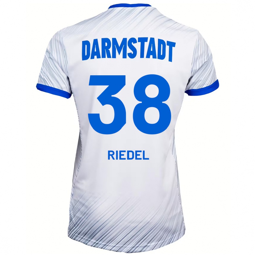 Enfant Football Maillot Clemens Riedel #38 Blanc Bleu Tenues Extérieur 2024/25