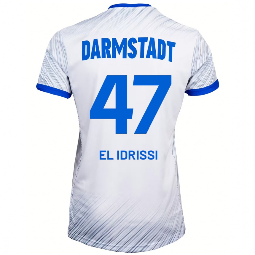 Enfant Football Maillot Othmane El Idrissi #47 Blanc Bleu Tenues Extérieur 2024/25