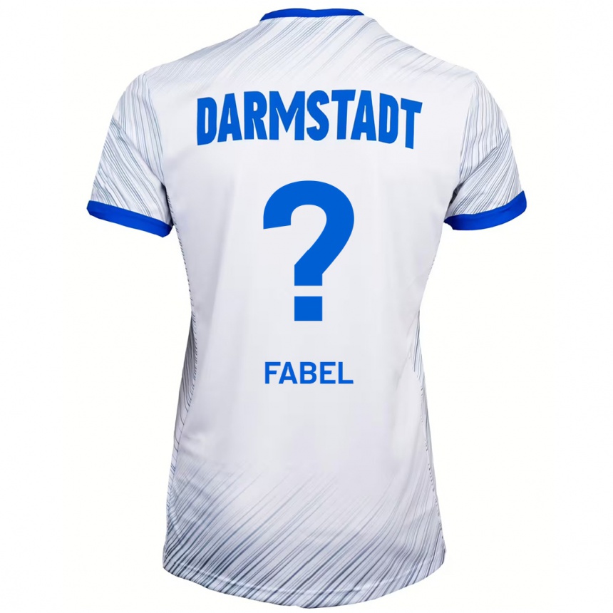 Enfant Football Maillot Lukas Fabel #0 Blanc Bleu Tenues Extérieur 2024/25