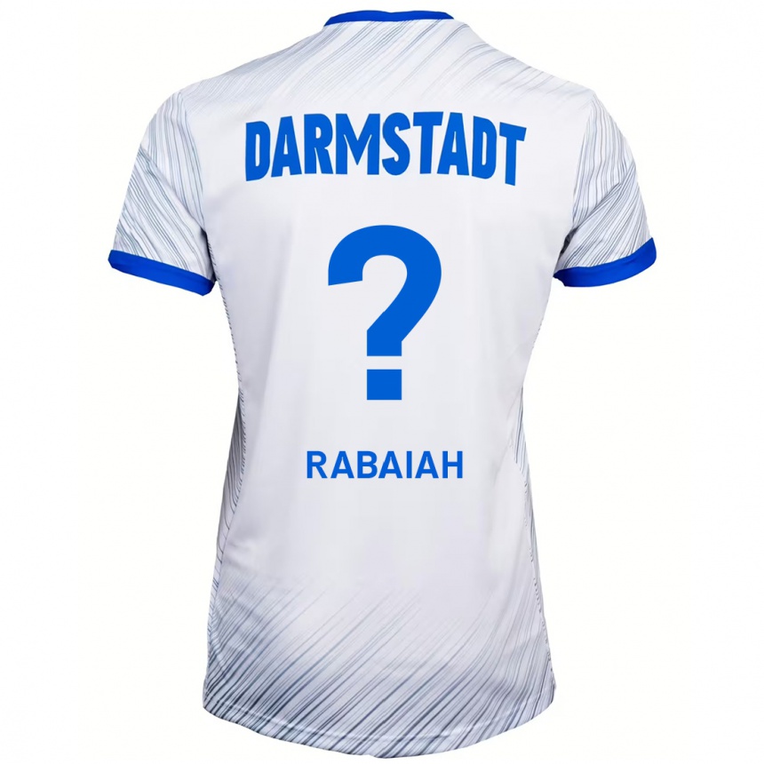 Enfant Football Maillot Ali Rabaiah #0 Blanc Bleu Tenues Extérieur 2024/25