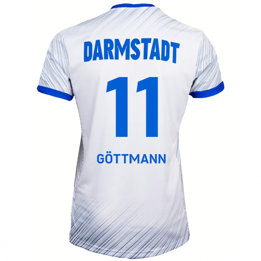 Enfant Football Maillot Levin Göttmann #11 Blanc Bleu Tenues Extérieur 2024/25