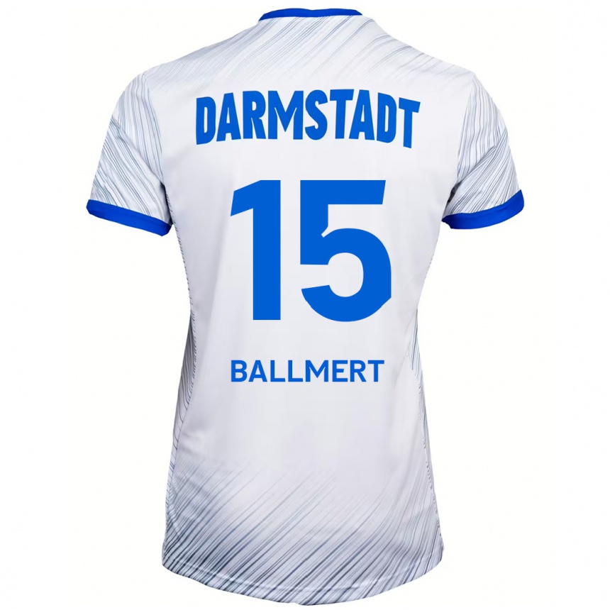 Enfant Football Maillot Markus Ballmert #15 Blanc Bleu Tenues Extérieur 2024/25