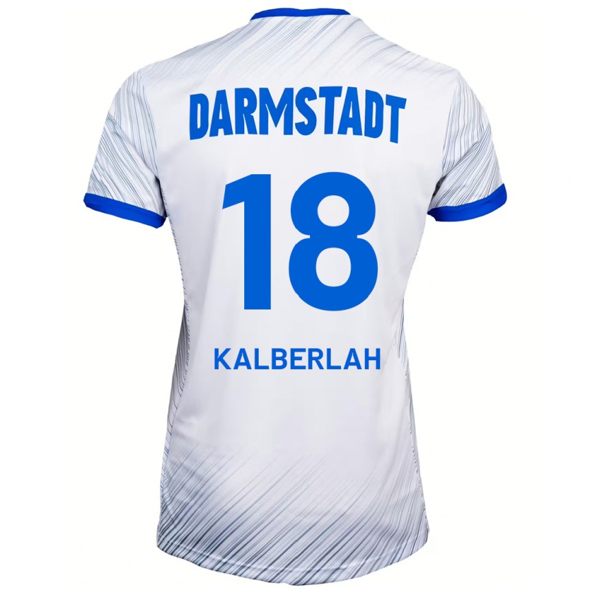 Enfant Football Maillot Simon Kalberlah #18 Blanc Bleu Tenues Extérieur 2024/25