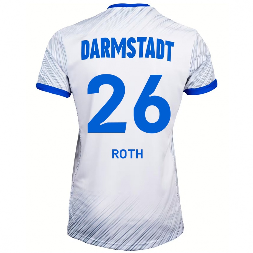 Enfant Football Maillot Maximilian Roth #26 Blanc Bleu Tenues Extérieur 2024/25