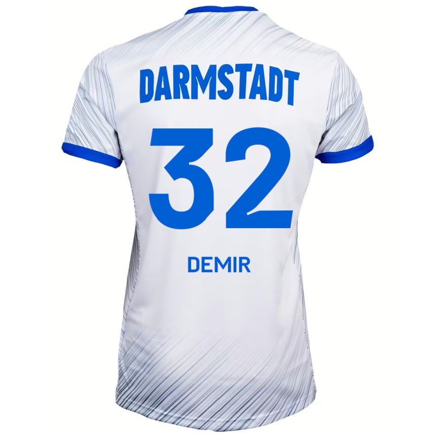 Enfant Football Maillot Lean Demir #32 Blanc Bleu Tenues Extérieur 2024/25