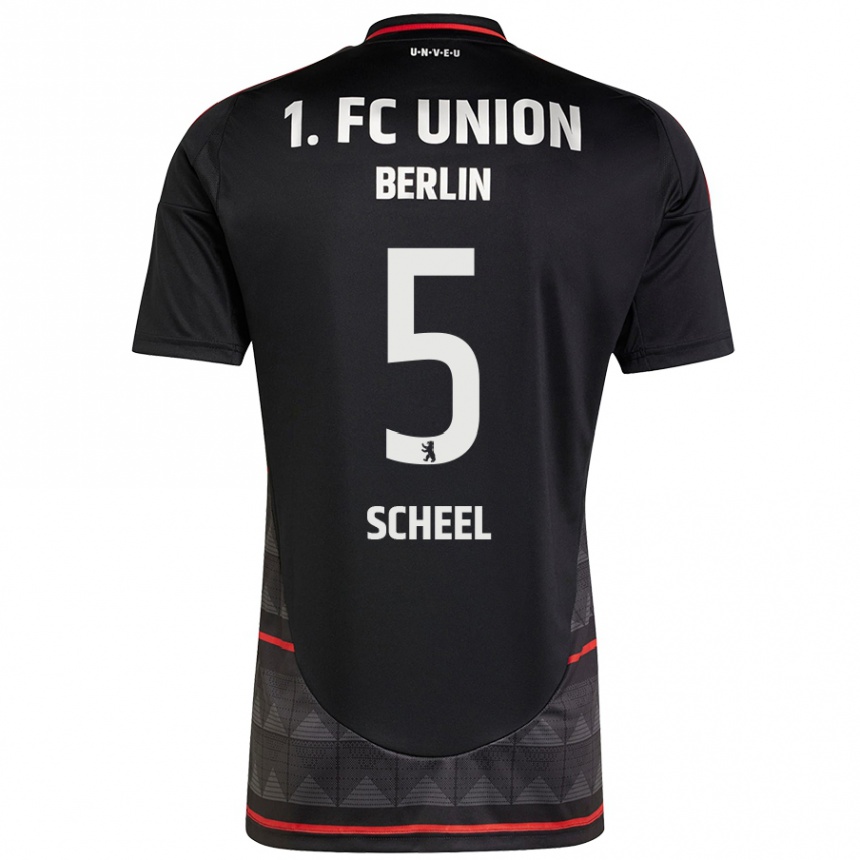 Enfant Football Maillot Luca Scheel #5 Noir Tenues Extérieur 2024/25