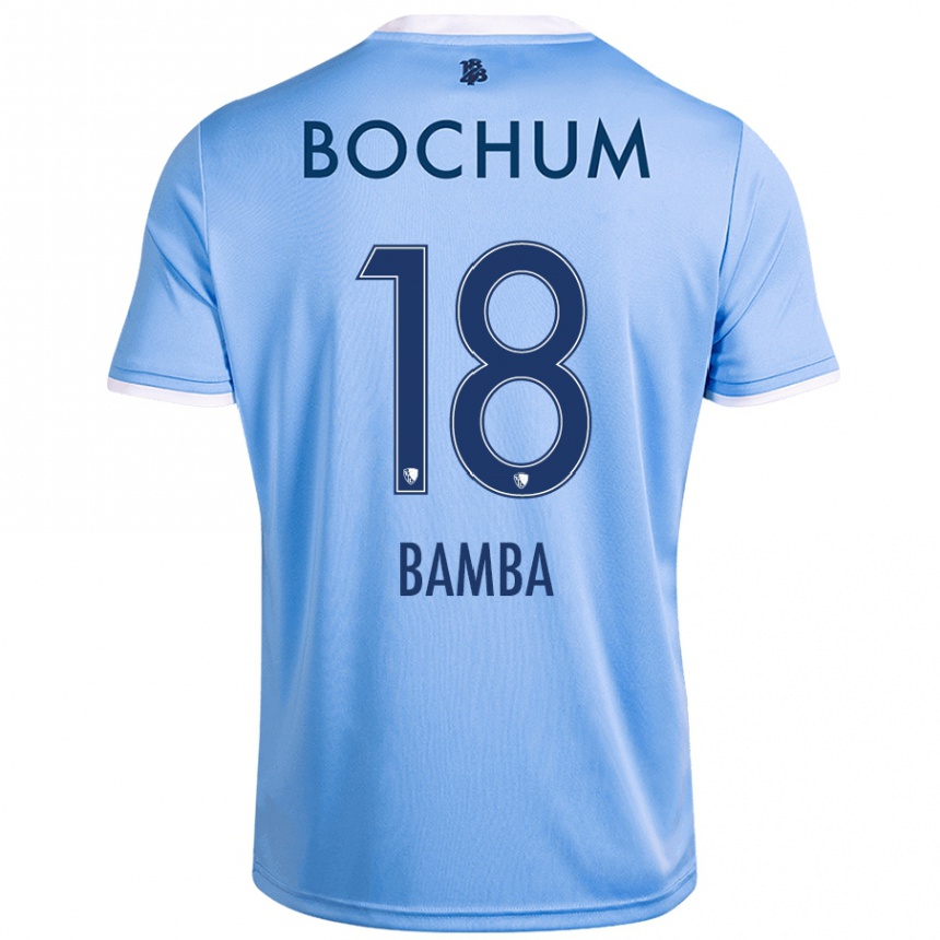 Enfant Football Maillot Samuel Bamba #18 Bleu Ciel Tenues Extérieur 2024/25