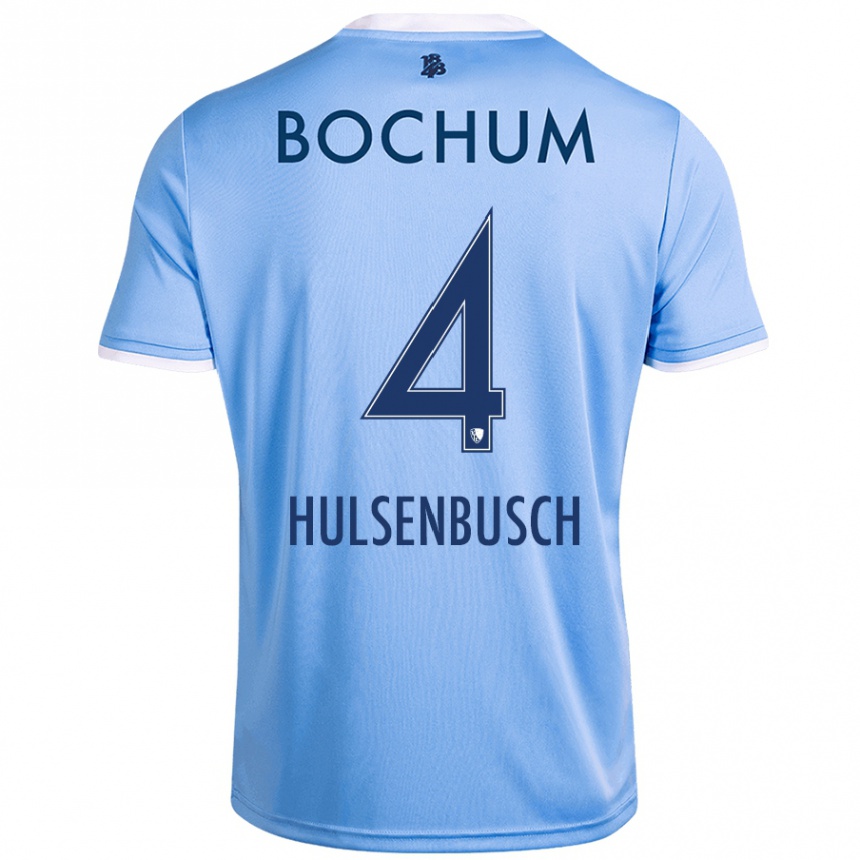 Enfant Football Maillot Daniel Hülsenbusch #4 Bleu Ciel Tenues Extérieur 2024/25