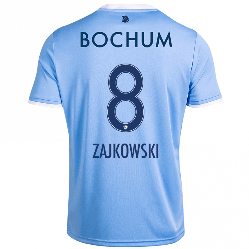 Enfant Football Maillot Cedric Zajkowski #8 Bleu Ciel Tenues Extérieur 2024/25