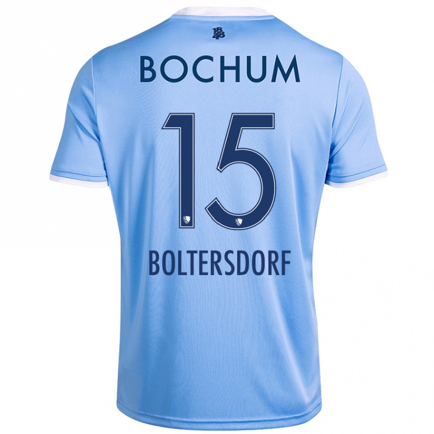 Enfant Football Maillot Sebastian Boltersdorf #15 Bleu Ciel Tenues Extérieur 2024/25