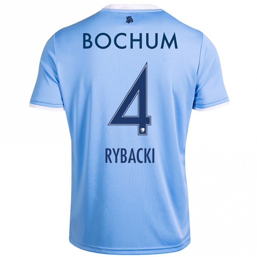 Enfant Football Maillot Pia Rybacki #4 Bleu Ciel Tenues Extérieur 2024/25