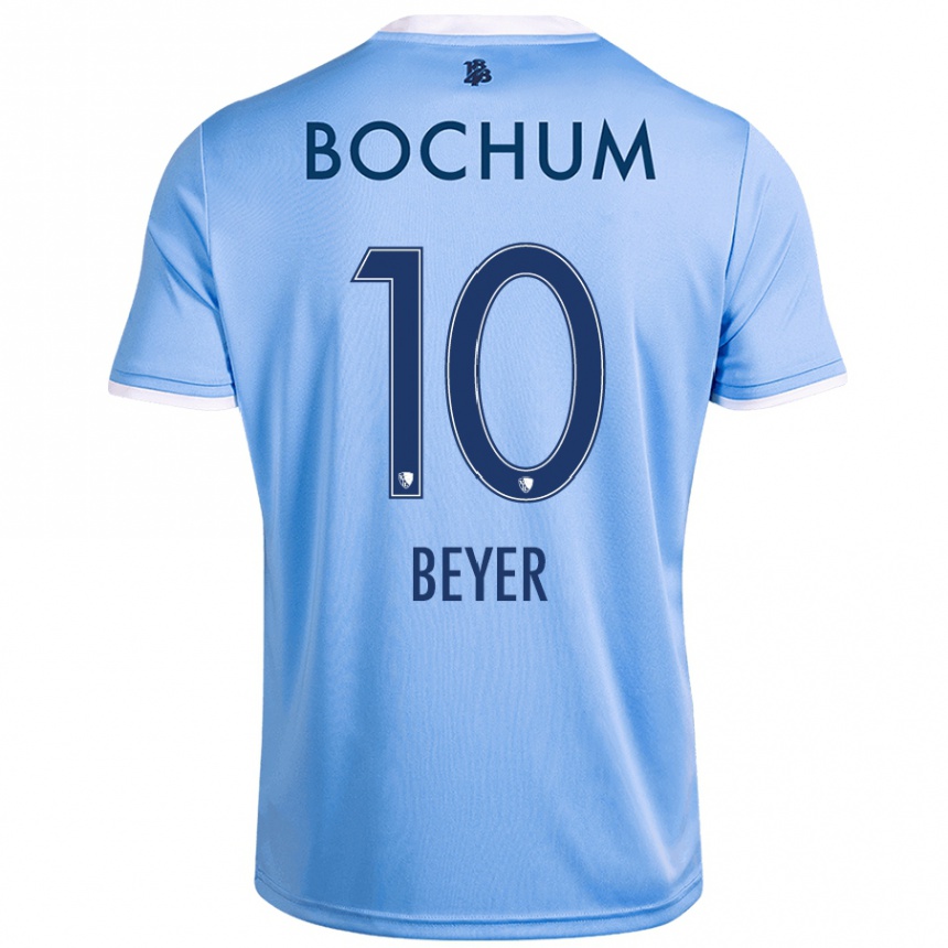 Enfant Football Maillot Pia Beyer #10 Bleu Ciel Tenues Extérieur 2024/25