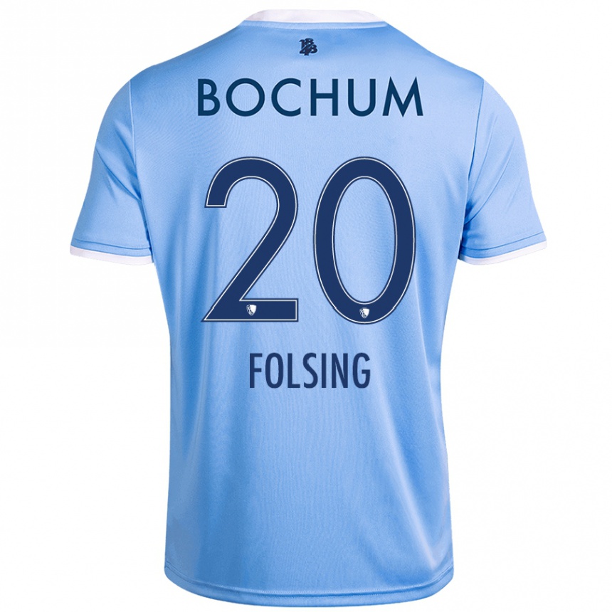 Enfant Football Maillot Amelie Fölsing #20 Bleu Ciel Tenues Extérieur 2024/25