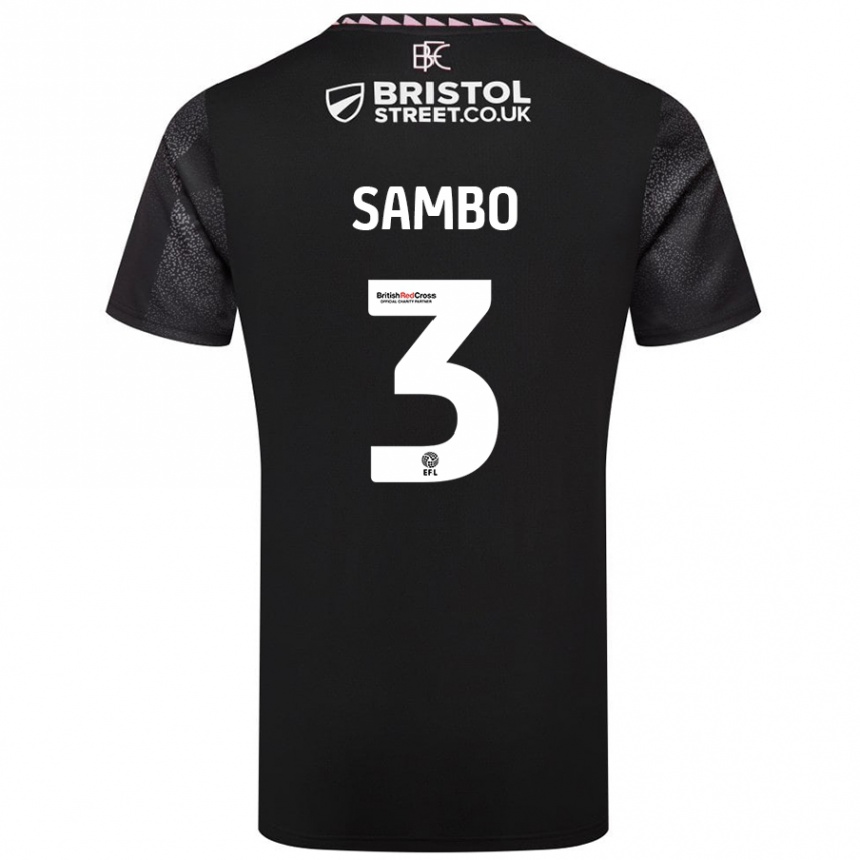 Enfant Football Maillot Shurandy Sambo #3 Noir Tenues Extérieur 2024/25