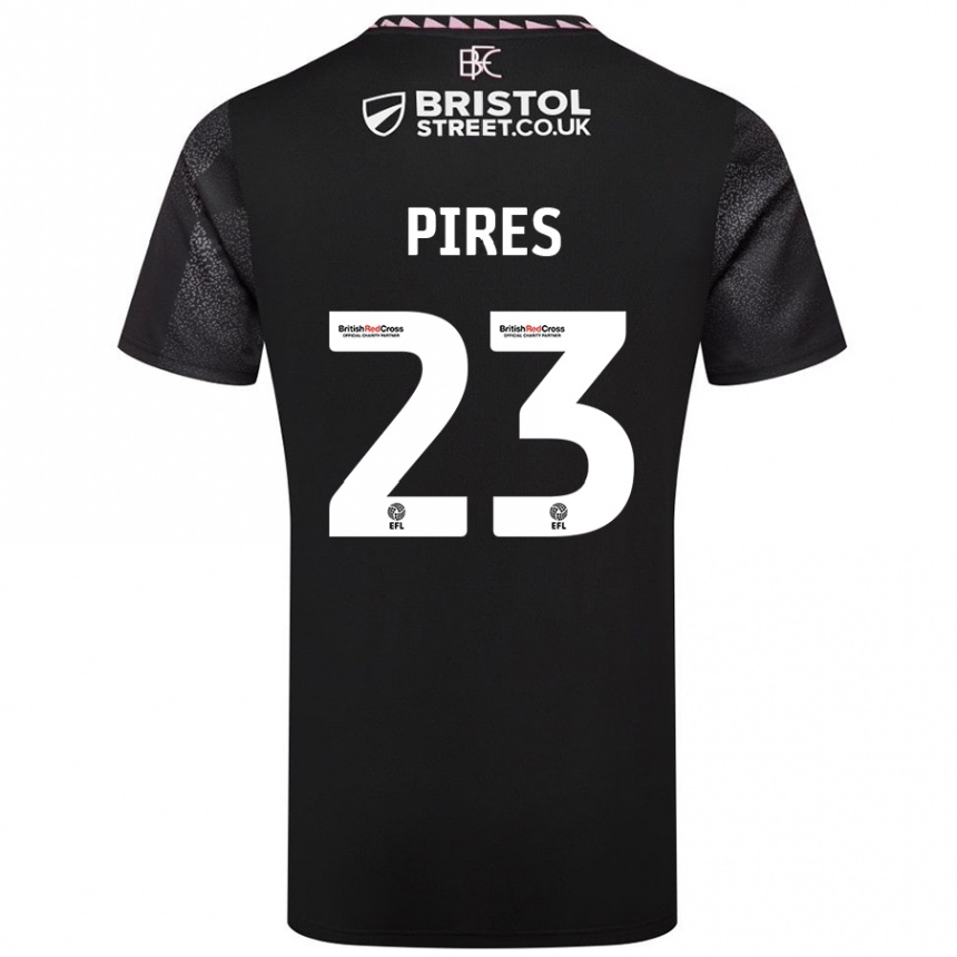 Enfant Football Maillot Lucas Pires #23 Noir Tenues Extérieur 2024/25