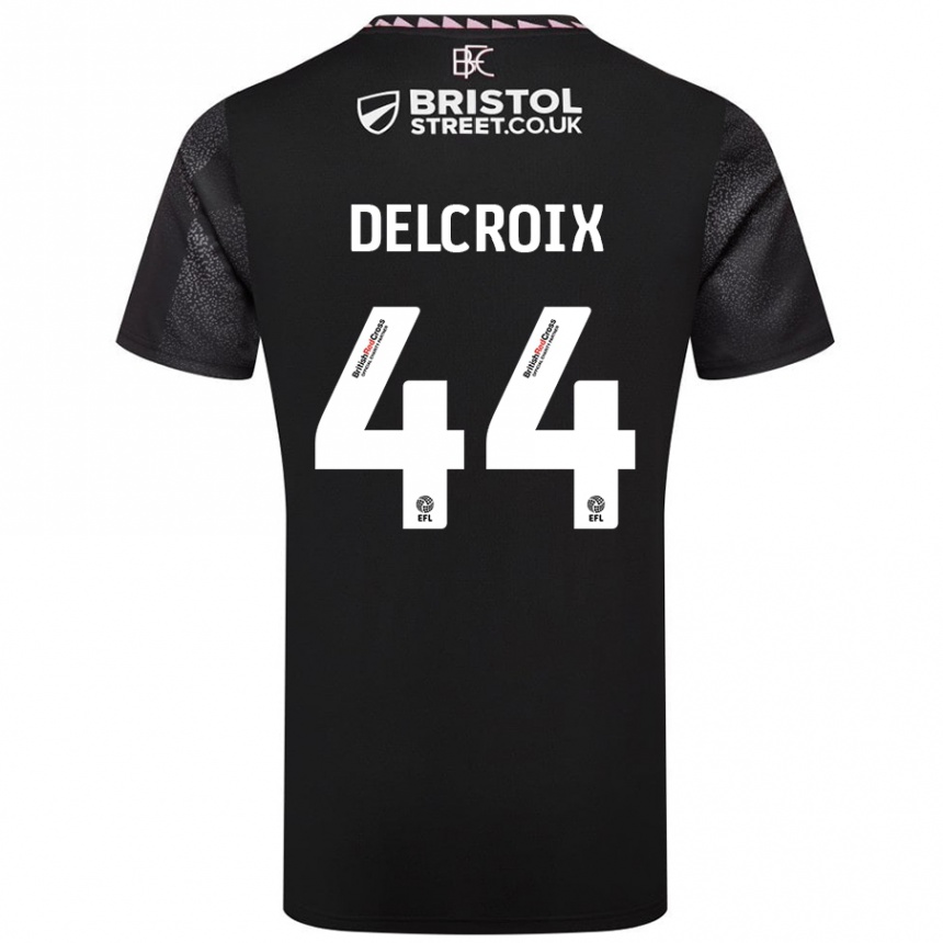 Enfant Football Maillot Hannes Delcroix #44 Noir Tenues Extérieur 2024/25