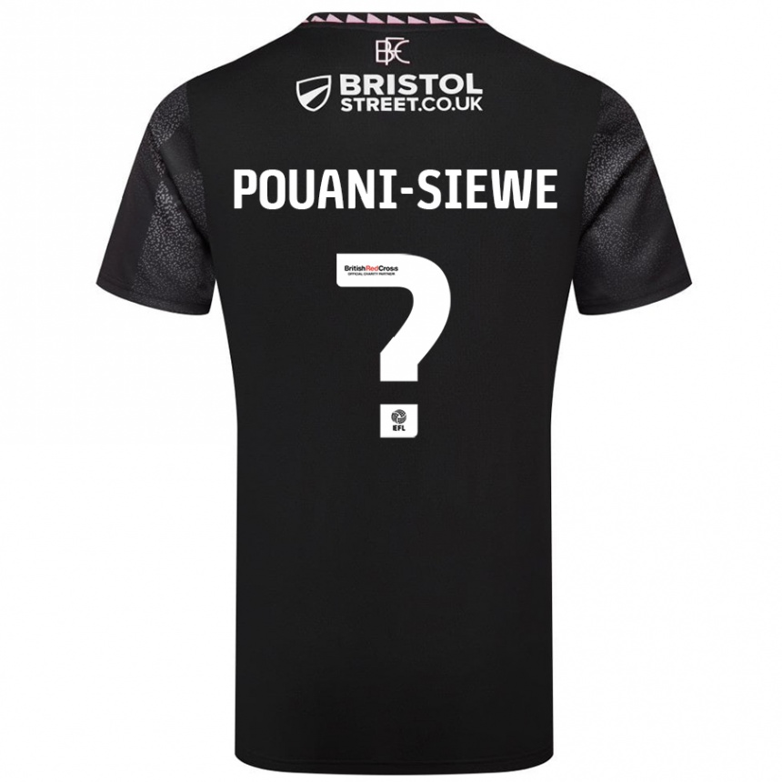 Enfant Football Maillot Brandon Pouani-Siewe #0 Noir Tenues Extérieur 2024/25