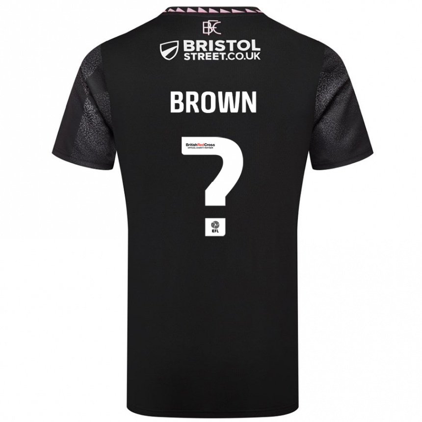 Enfant Football Maillot Kian Brown #0 Noir Tenues Extérieur 2024/25