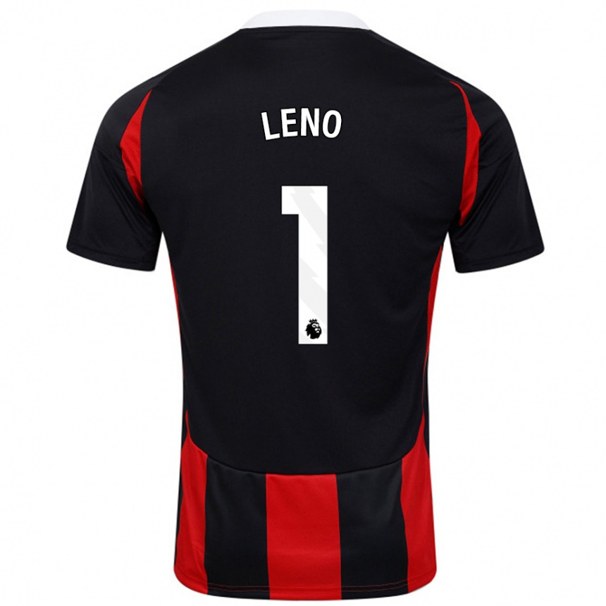 Enfant Football Maillot Bernd Leno #1 Noir Rouge Tenues Extérieur 2024/25