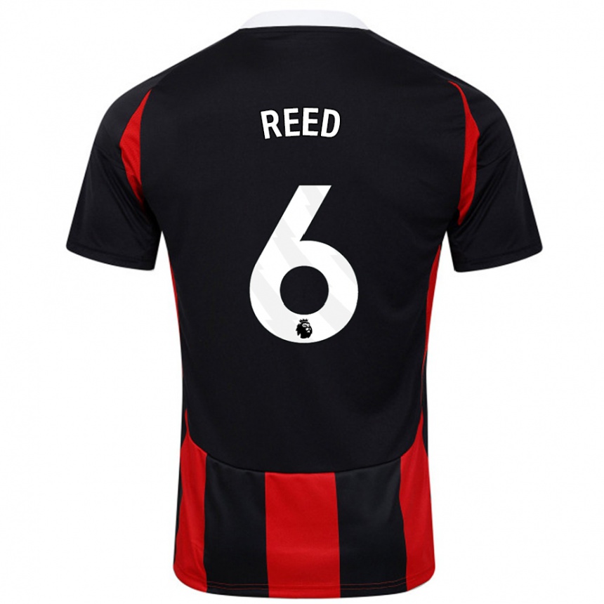 Enfant Football Maillot Harrison Reed #6 Noir Rouge Tenues Extérieur 2024/25