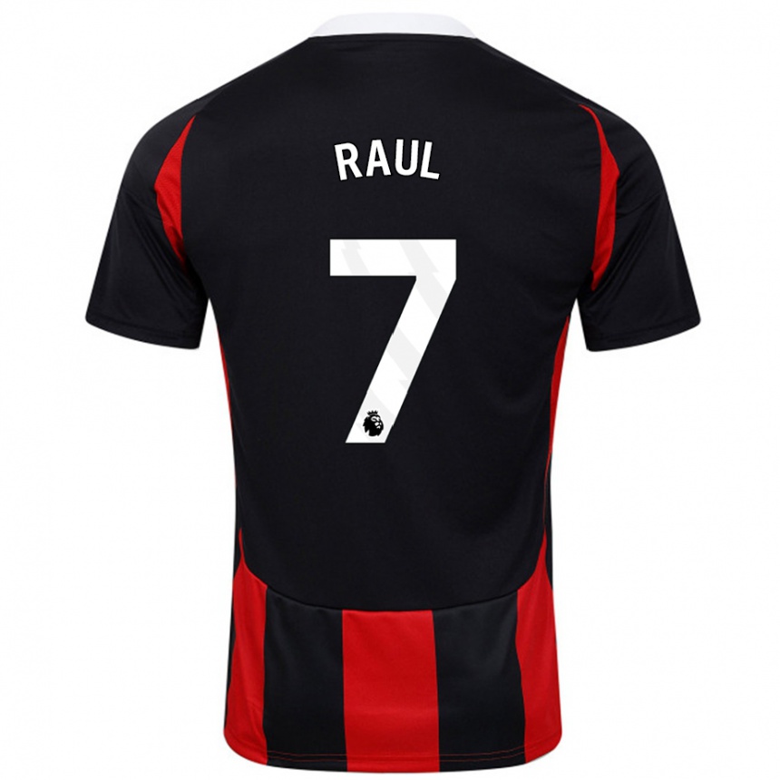 Enfant Football Maillot Raúl Jiménez #7 Noir Rouge Tenues Extérieur 2024/25