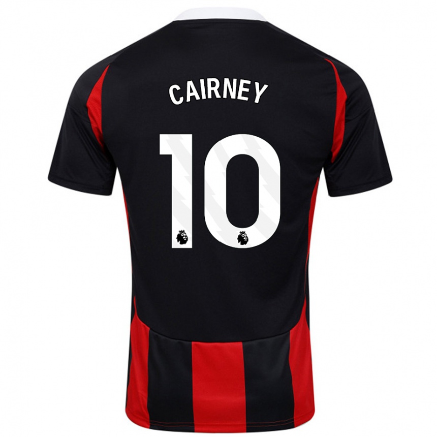 Enfant Football Maillot Tom Cairney #10 Noir Rouge Tenues Extérieur 2024/25