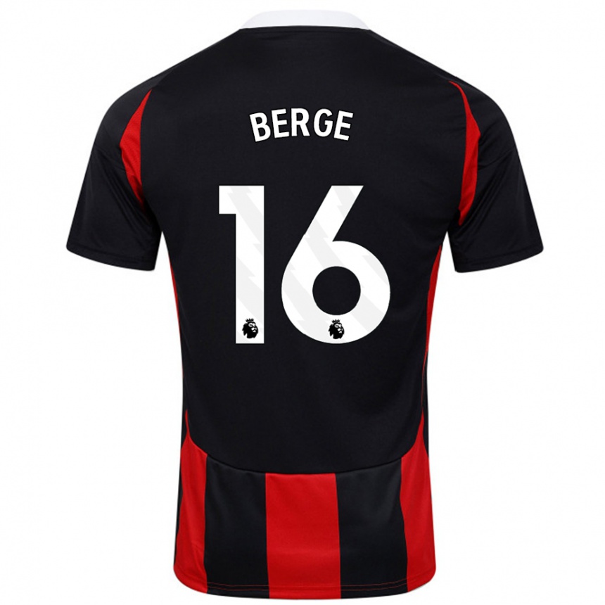 Enfant Football Maillot Sander Berge #16 Noir Rouge Tenues Extérieur 2024/25