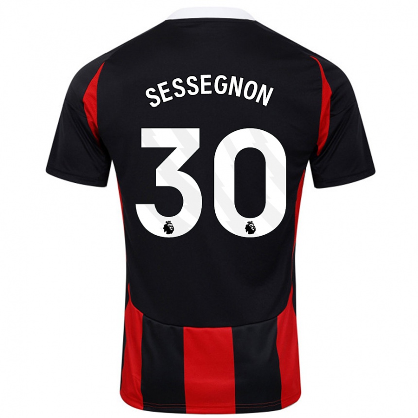 Enfant Football Maillot Ryan Sessegnon #30 Noir Rouge Tenues Extérieur 2024/25