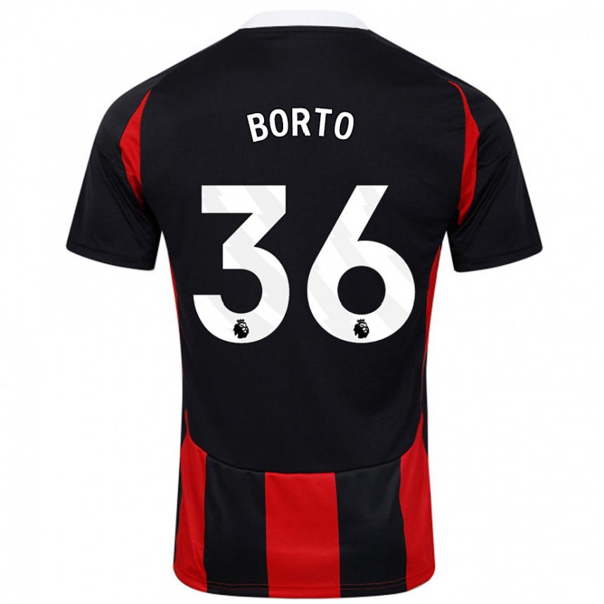 Enfant Football Maillot Alex Borto #36 Noir Rouge Tenues Extérieur 2024/25