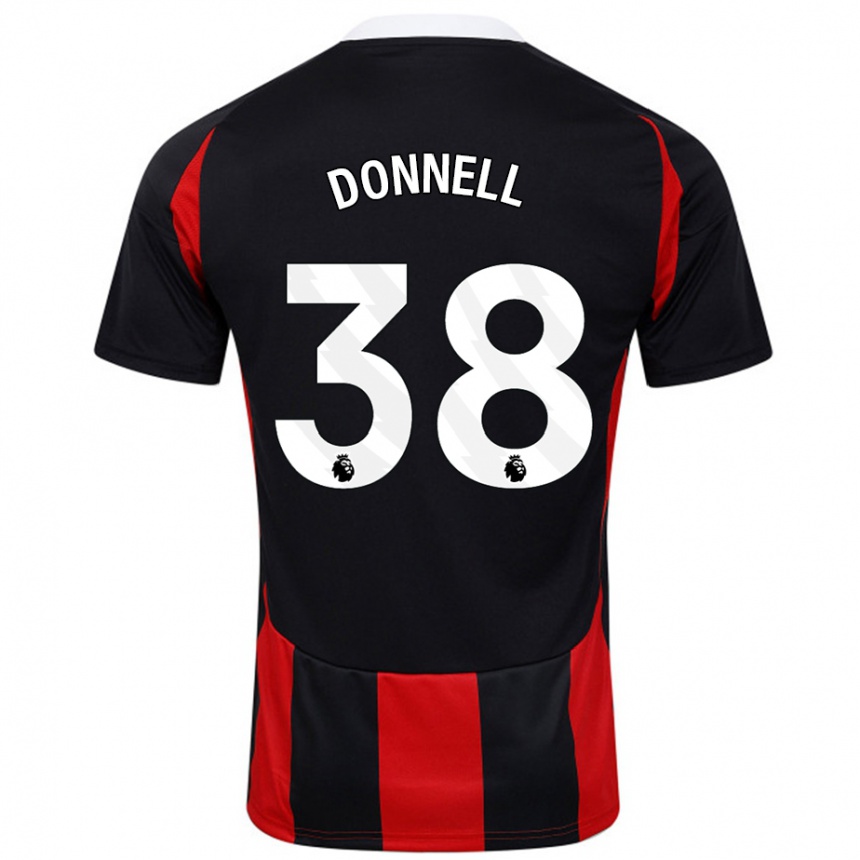 Enfant Football Maillot Chris Donnell #38 Noir Rouge Tenues Extérieur 2024/25