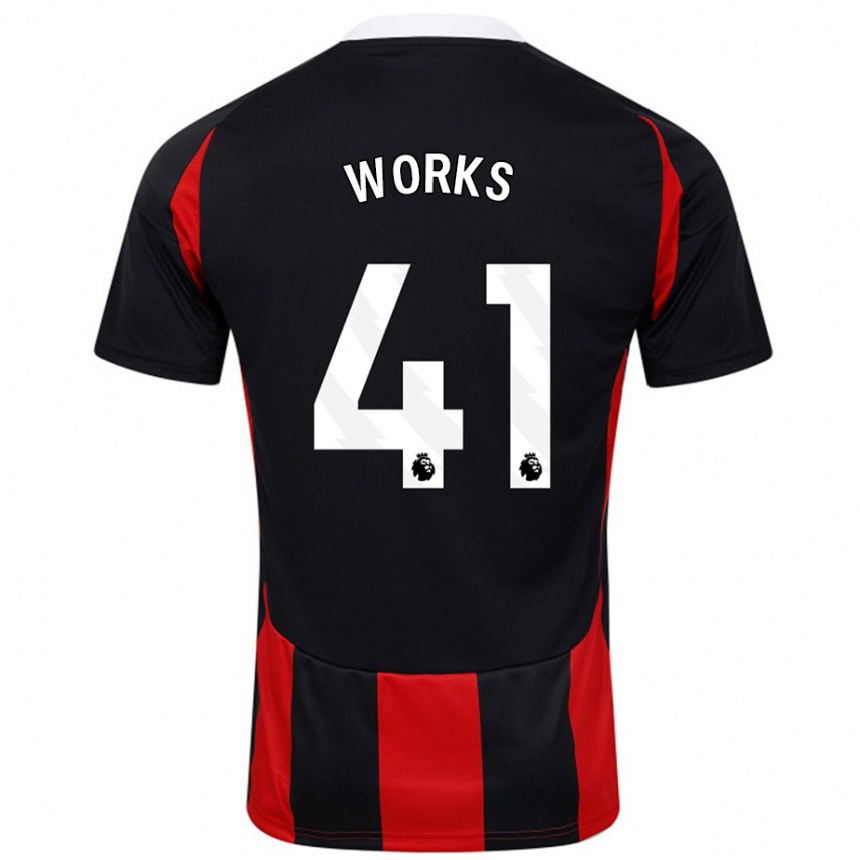 Enfant Football Maillot Terrell Works #41 Noir Rouge Tenues Extérieur 2024/25