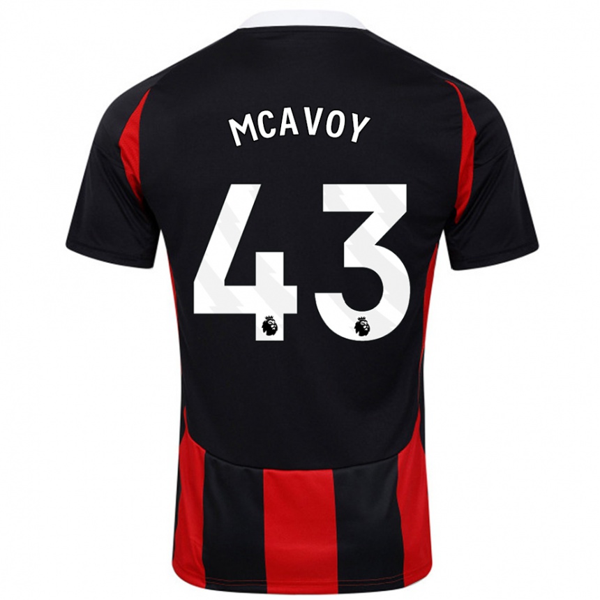 Enfant Football Maillot Connor Mcavoy #43 Noir Rouge Tenues Extérieur 2024/25