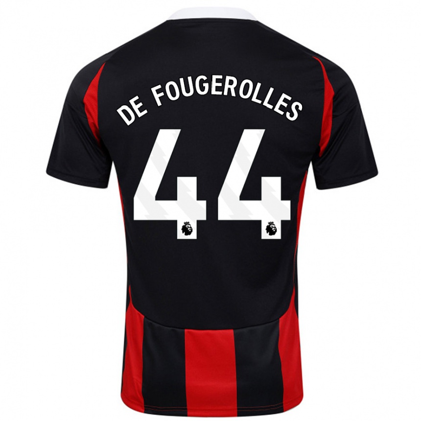 Enfant Football Maillot Luc De Fougerolles #44 Noir Rouge Tenues Extérieur 2024/25