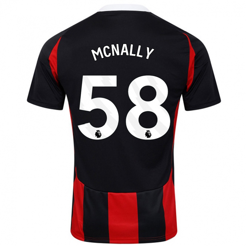 Enfant Football Maillot Alfie Mcnally #58 Noir Rouge Tenues Extérieur 2024/25