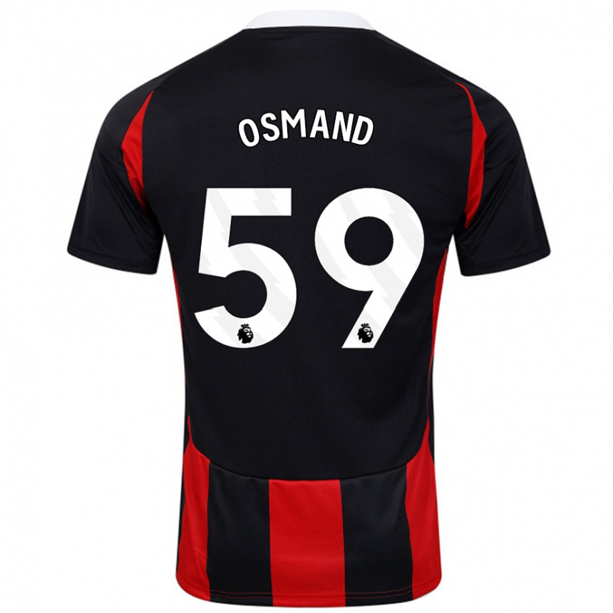 Enfant Football Maillot Callum Osmand #59 Noir Rouge Tenues Extérieur 2024/25